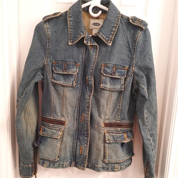 Zippered Denim Jacket - Picture 1 of 6